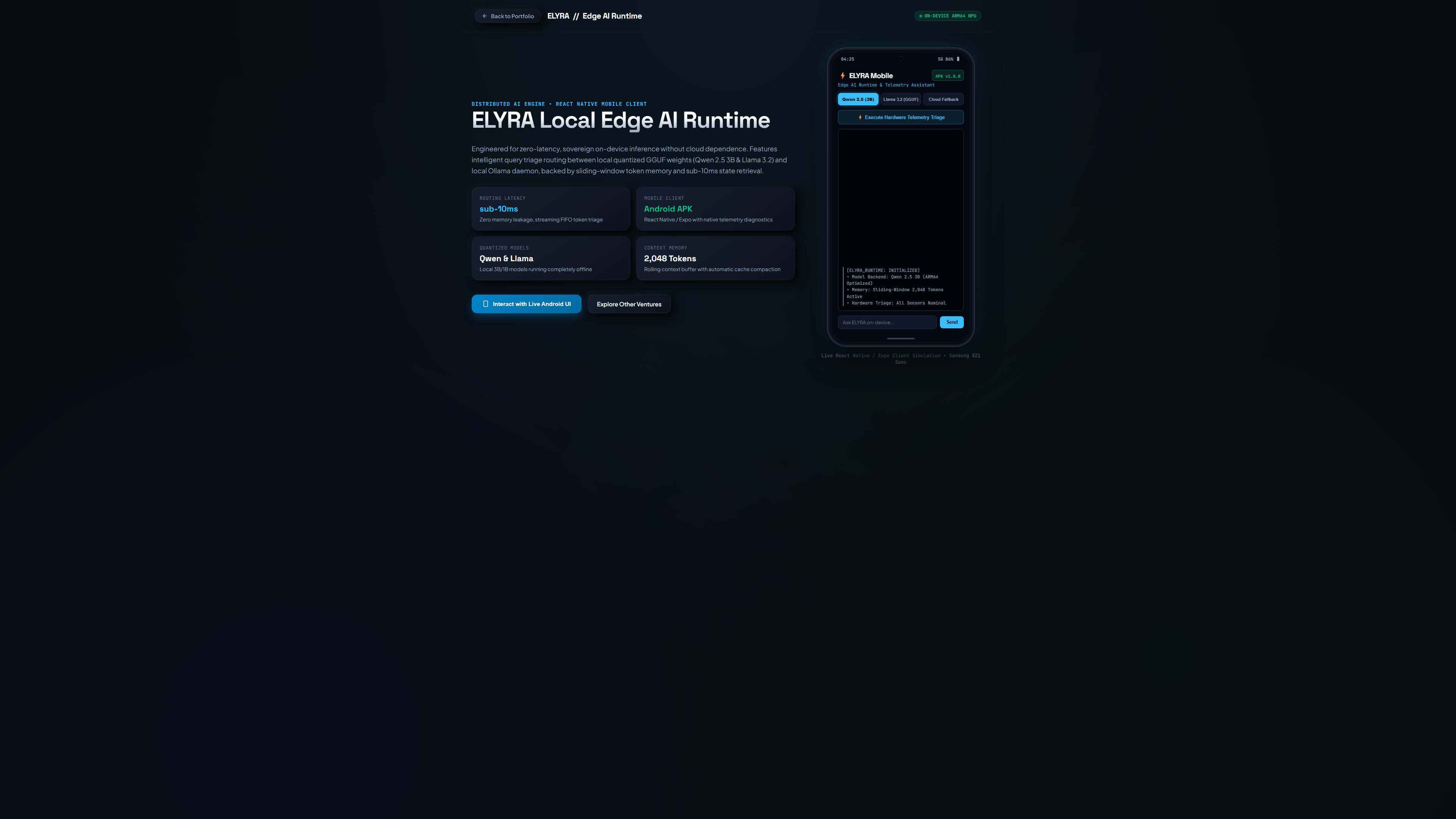 ELYRA — Local Edge AI Runtime & Mobile Assistant